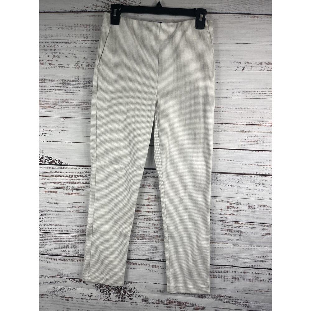Massimo Fabbro Italy Women's 2 Gray White Check Slim Fit Stretch Work Office